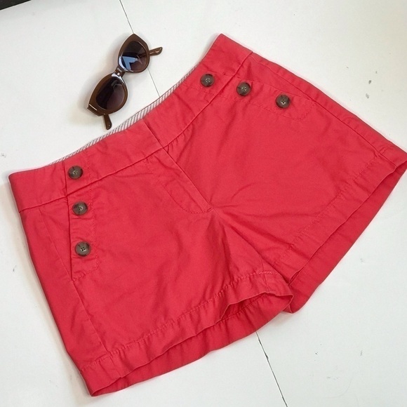 ANN TAYLOR LOFT The Riviera Short Red Orange Size 4 - Picture 14 of 14